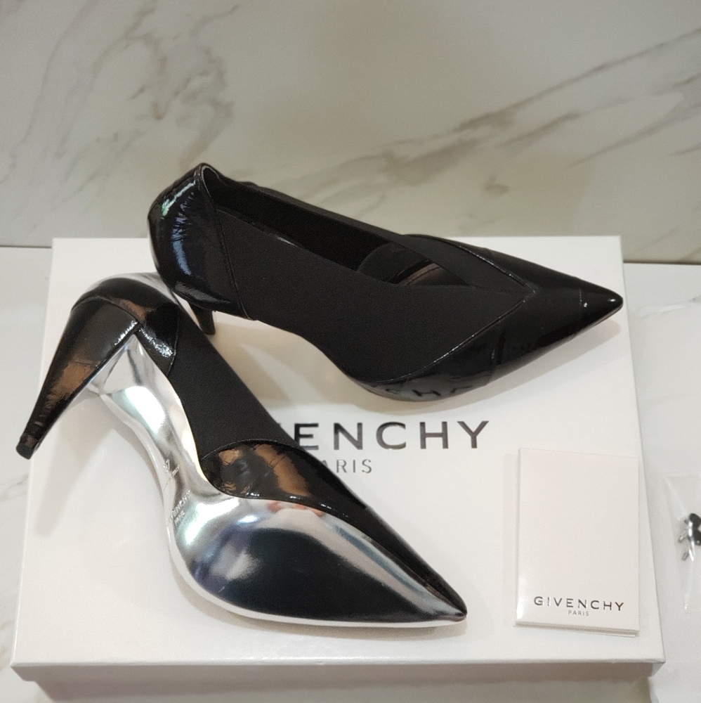 GIVENCHY Elastic Pumps Pointed Toe Shiny Black - Picture 5 of 5